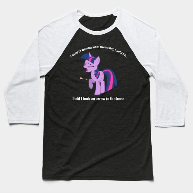 Friendship in the knee Baseball T-Shirt by Brony Designs